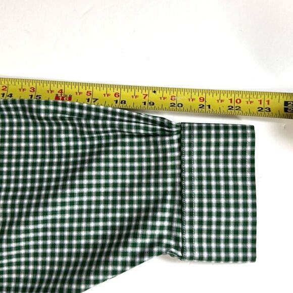 Brooks Brothers Button Down Shirt Madison Fit Cotton Green Gingham Plaid 17,5-33 - Picture 13 of 13